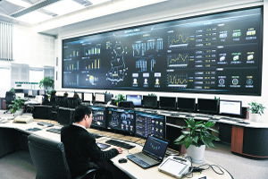 由南瑞集團承建的江蘇揚州智能電網示范應用調度大廳